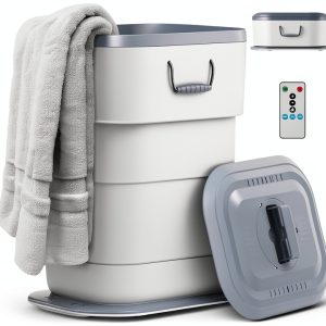 27L Foldable Towel Warmer Bucket, Auto Shut-Off for Overheat, Fits Four 40"x70" Oversize Towels or 2 Robes, Blanket,Fast Heating, One-Piece Space-Saving Design, Best Ideal for Mother's Gift-0