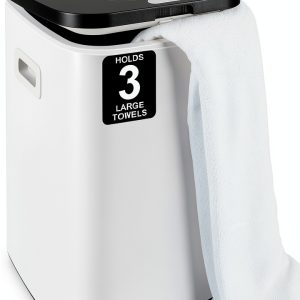 Large Towel Warmer Bucket Warmcocoz Black 12.6x12.6x18.5in Spa Heater-0